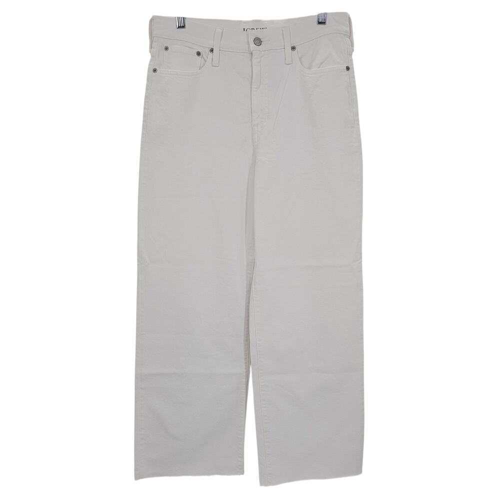 J. Crew Woman's size 29 High Rise Slim Wide Leg Denim Jeans White BP461 NEW
